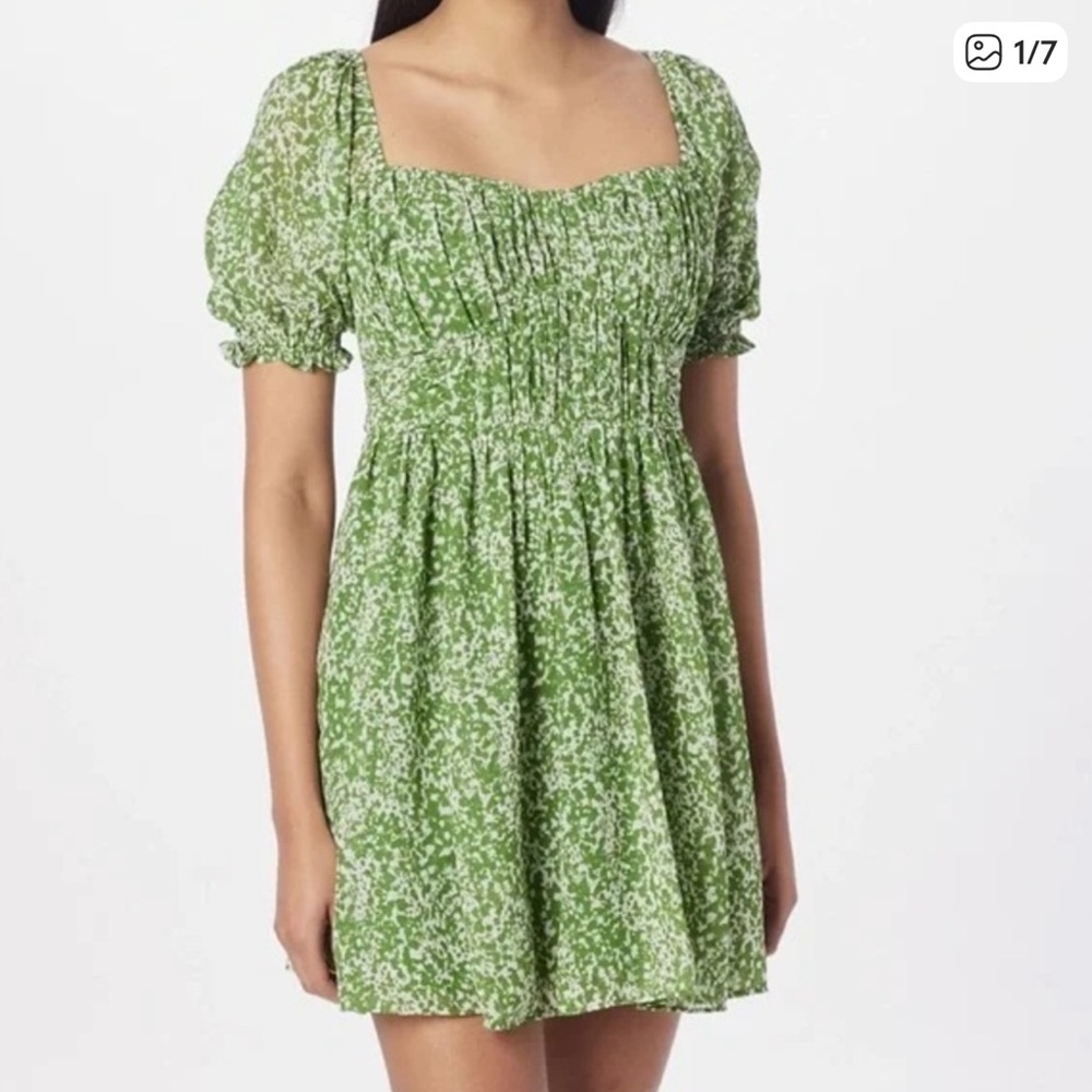 Abercrombie & Fitch Green Patterned Mini Dress - Picture 1 of 13